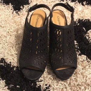 Black heeled sandals